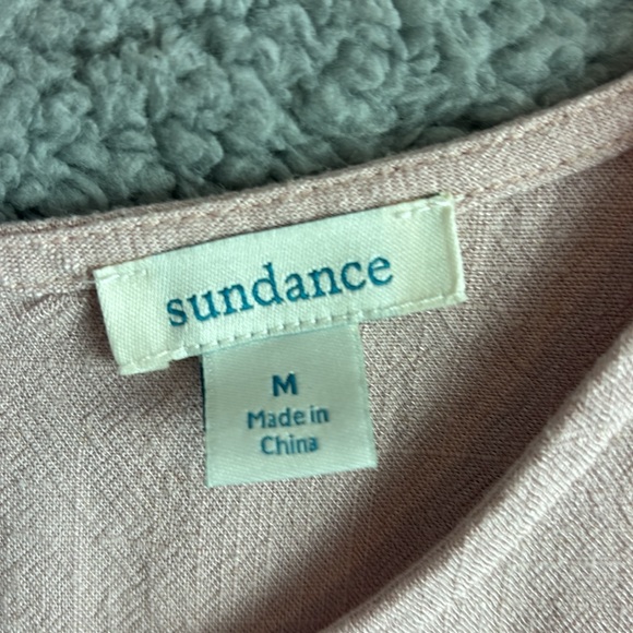 Sundance Top Pale Pink Medium Linen Blend Fringe Details - Picture 2 of 6